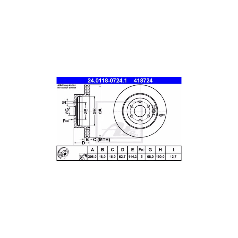 Stabdžių diskas  ATE 24.0118-0724.1
