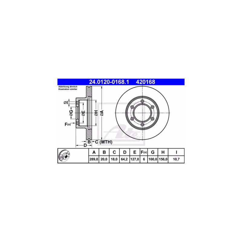 Stabdžių diskas  ATE 24.0120-0168.1