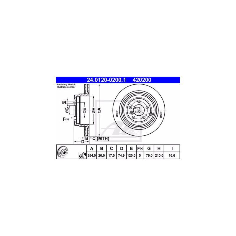 Stabdžių diskas  ATE 24.0120-0200.1