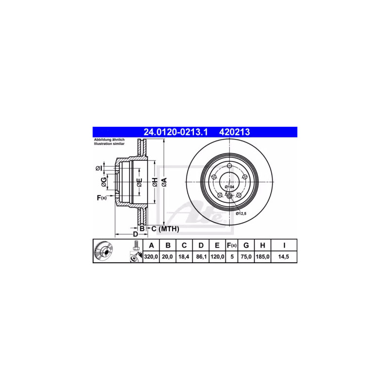 Stabdžių diskas  ATE 24.0120-0213.1