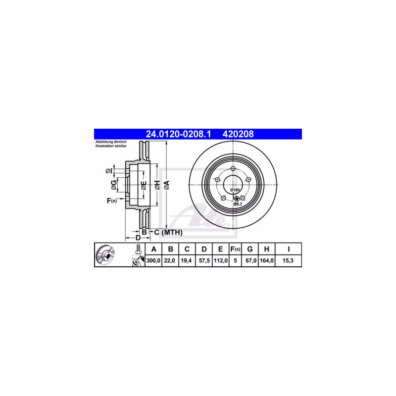 Stabdžių diskas  ATE 24.0120-0208.1