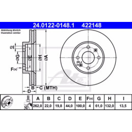 Stabdžių diskas  ATE 24.0122-0148.1