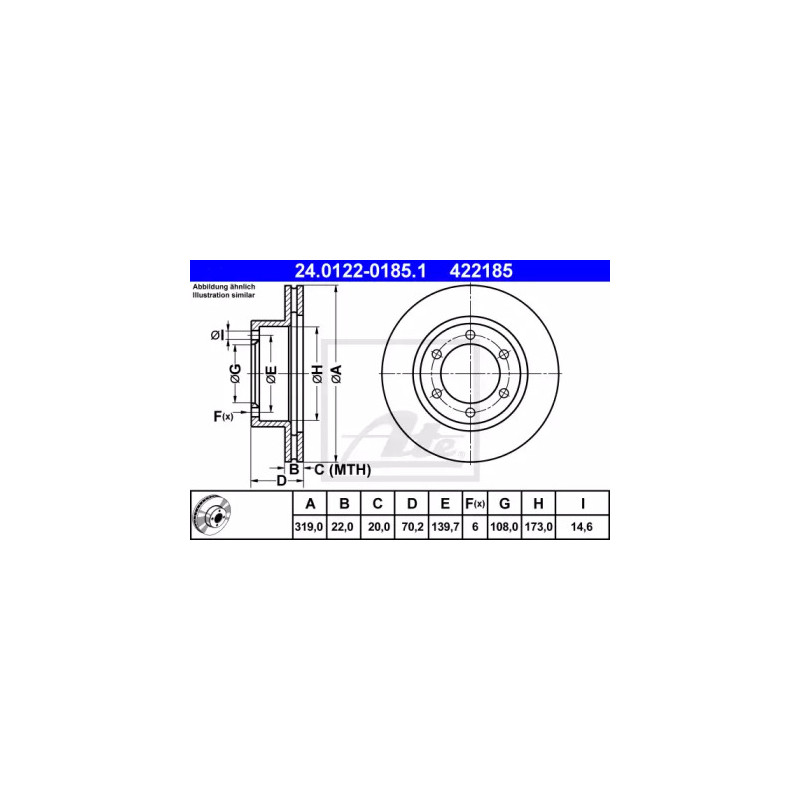 Stabdžių diskas  ATE 24.0122-0185.1