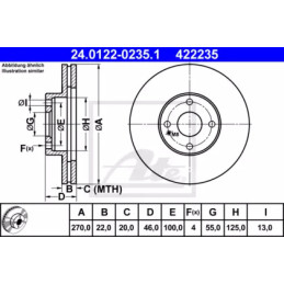 Stabdžių diskas  ATE 24.0122-0235.1