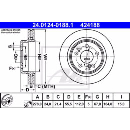 Stabdžių diskas  ATE 24.0124-0188.1