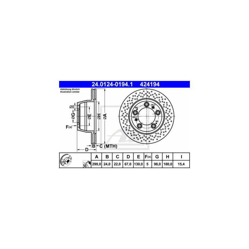 Stabdžių diskas  ATE 24.0124-0194.1