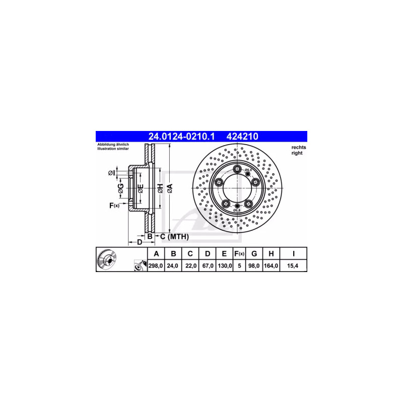 Stabdžių diskas  ATE 24.0124-0210.1
