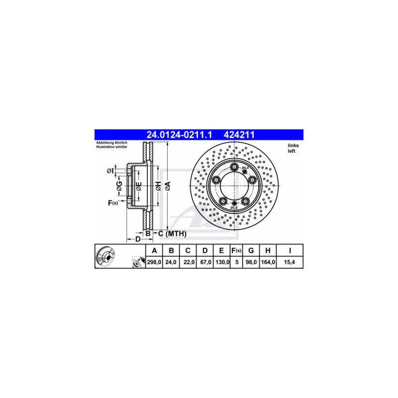 Stabdžių diskas  ATE 24.0124-0211.1