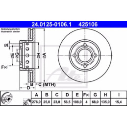 Stabdžių diskas  ATE 24.0125-0106.1