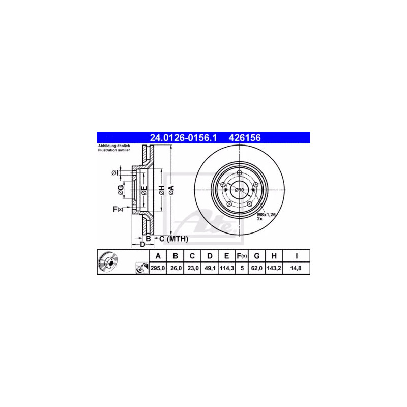 Stabdžių diskas  ATE 24.0126-0156.1