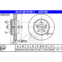 Stabdžių diskas  ATE 24.0128-0190.1