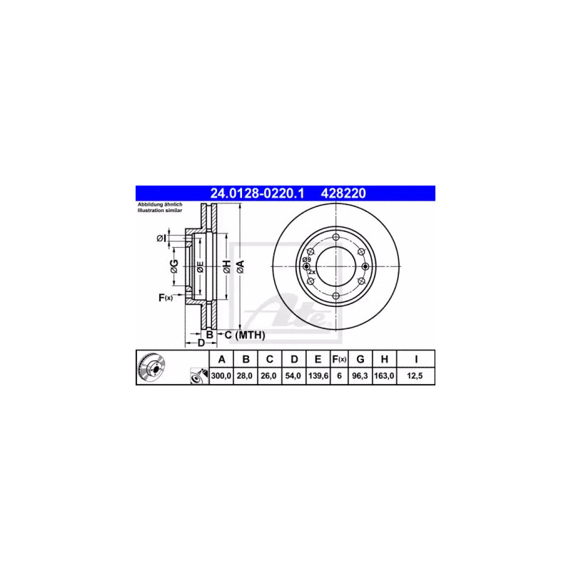 Stabdžių diskas  ATE 24.0128-0220.1