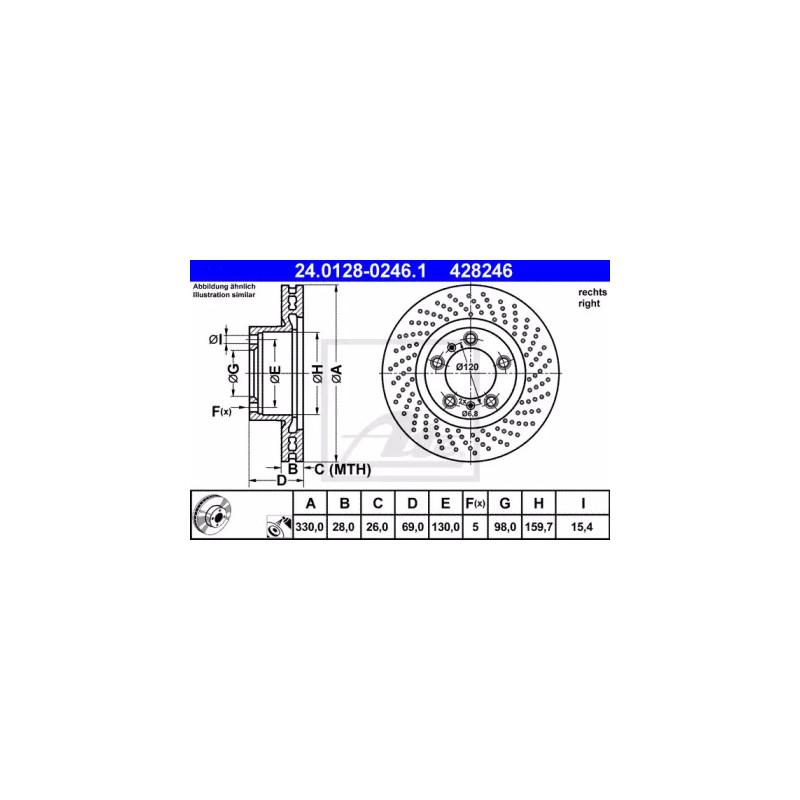 Stabdžių diskas  ATE 24.0128-0246.1
