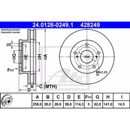 Stabdžių diskas  ATE 24.0128-0249.1