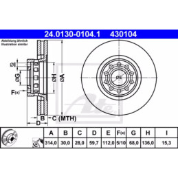 Stabdžių diskas  ATE 24.0130-0104.1