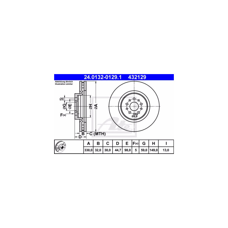 Stabdžių diskas  ATE 24.0132-0129.1
