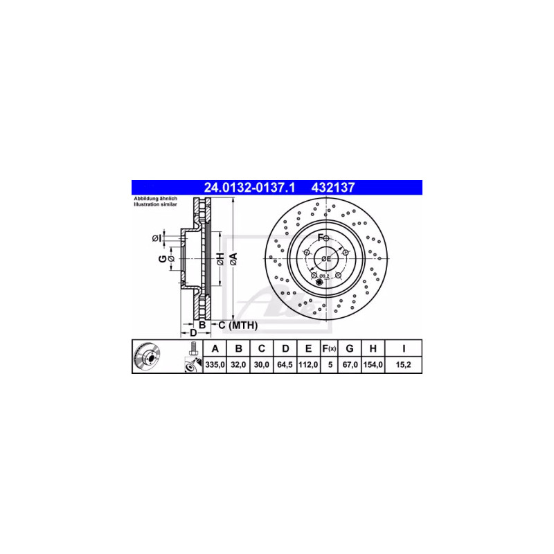 Stabdžių diskas  ATE 24.0132-0137.1