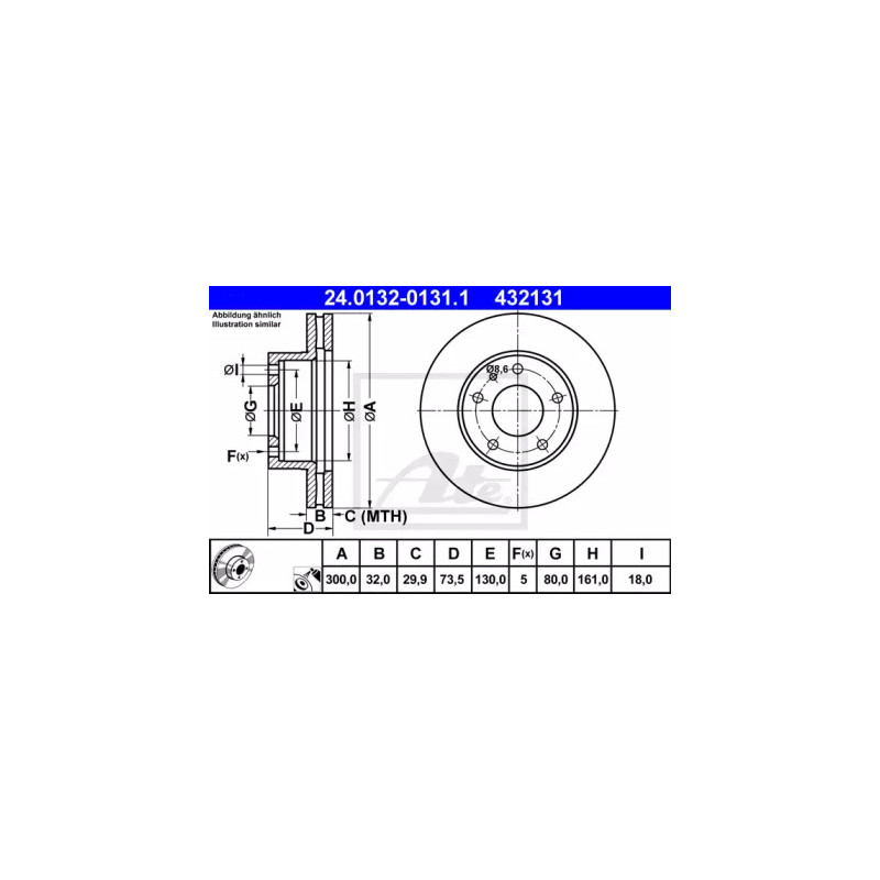 Stabdžių diskas  ATE 24.0132-0131.1