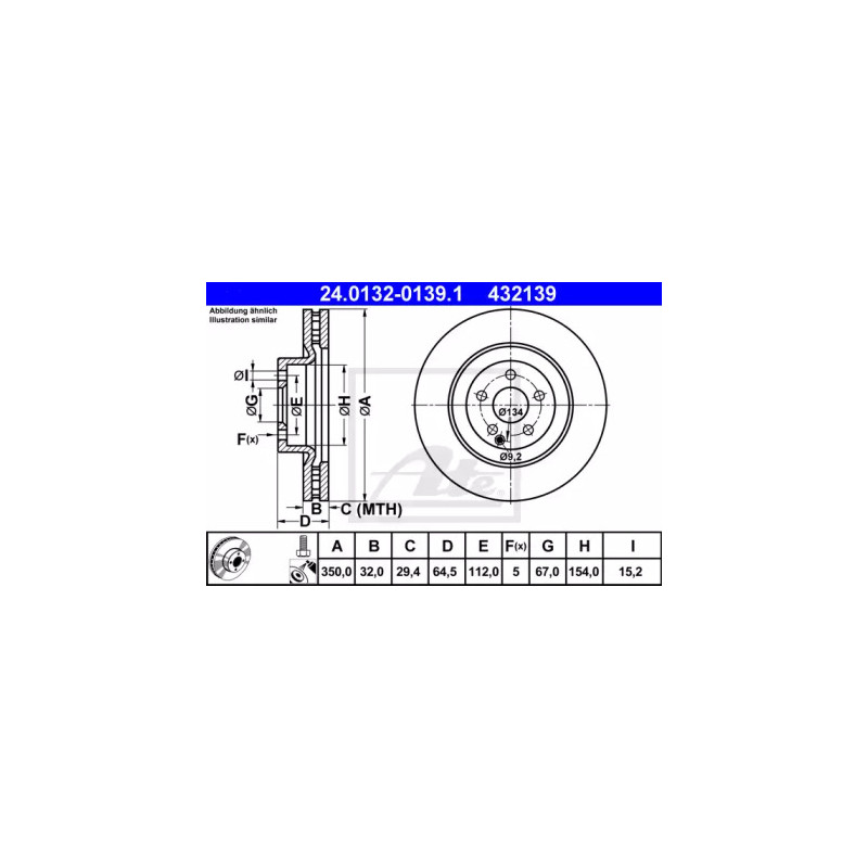 Stabdžių diskas  ATE 24.0132-0139.1