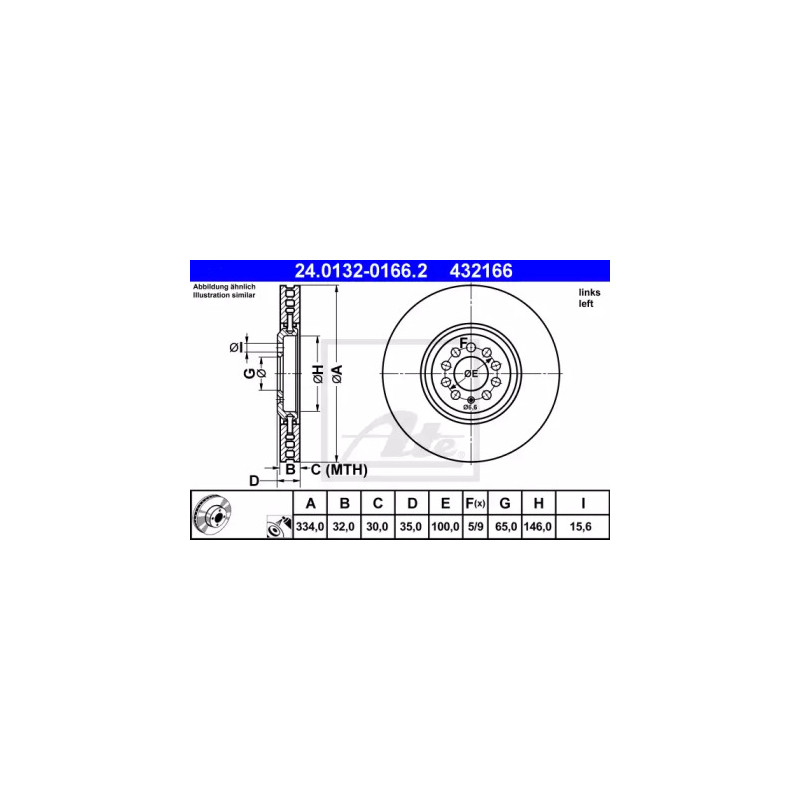 Stabdžių diskas  ATE 24.0132-0166.2