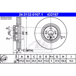 Stabdžių diskas  ATE 24.0132-0167.1