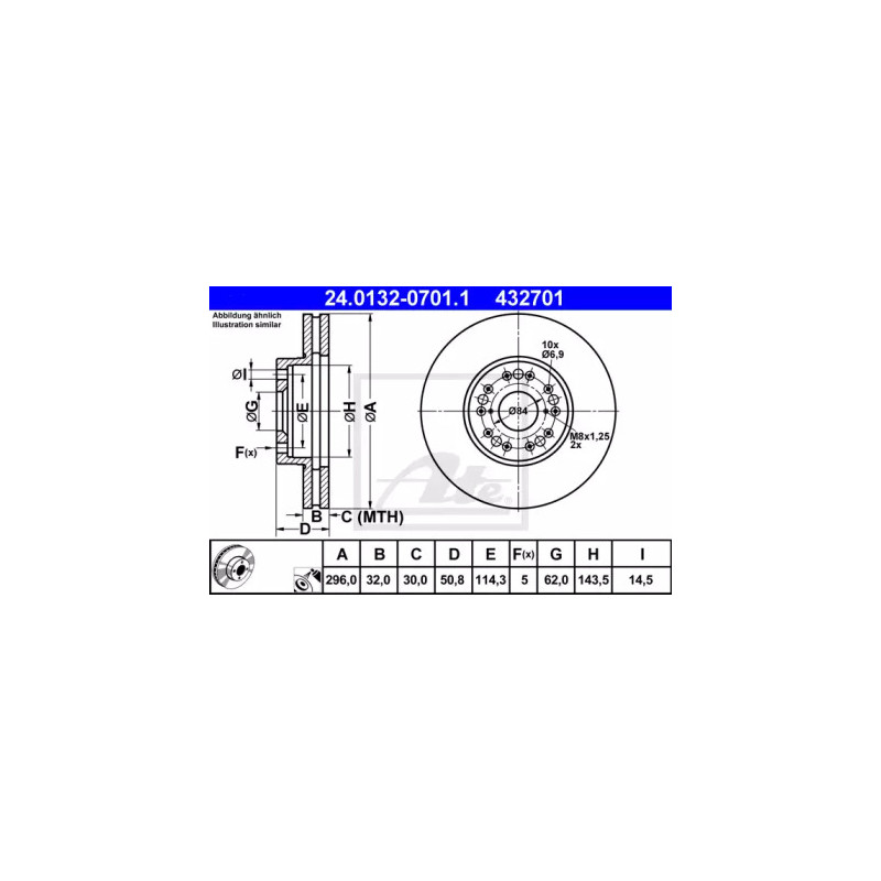 Stabdžių diskas  ATE 24.0132-0701.1