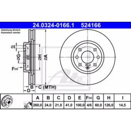Stabdžių diskas  ATE 24.0324-0166.1