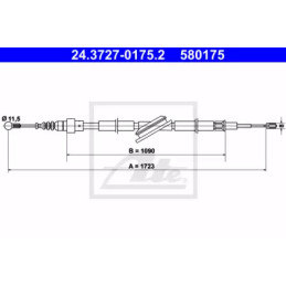 Rankinio stabdžio trosas  ATE 24.3727-0175.2