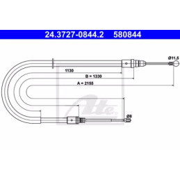 Rankinio stabdžio trosas  ATE 24.3727-0844.2