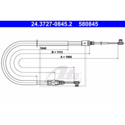 Rankinio stabdžio trosas  ATE 24.3727-0845.2