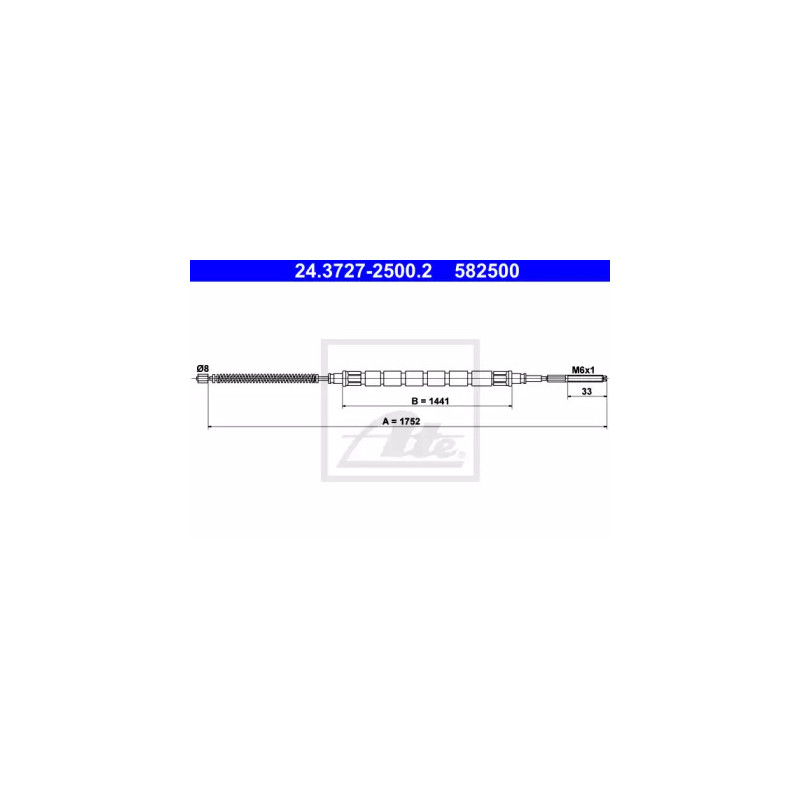 Rankinio stabdžio trosas  ATE 24.3727-2500.2