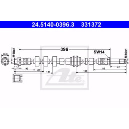 Stabdžių žarnelė  ATE 24.5140-0396.3