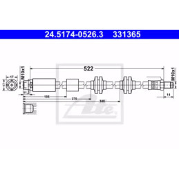 Stabdžių žarnelė  ATE 24.5174-0526.3