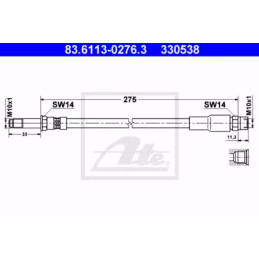 Stabdžių žarnelė  ATE 83.6113-0276.3
