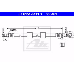 Stabdžių žarnelė  ATE 83.6151-0411.3