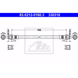 Stabdžių žarnelė  ATE 83.6212-0160.3
