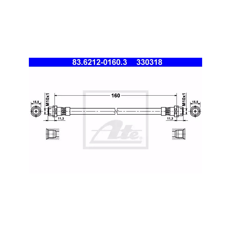 Stabdžių žarnelė  ATE 83.6212-0160.3