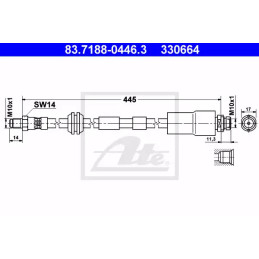 Stabdžių žarnelė  ATE 83.7188-0446.3