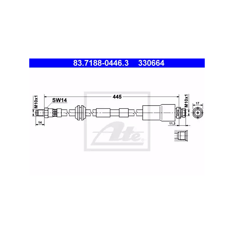 Stabdžių žarnelė  ATE 83.7188-0446.3