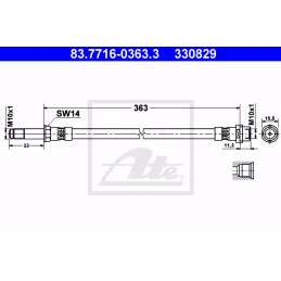 Stabdžių žarnelė  ATE 83.7716-0363.3