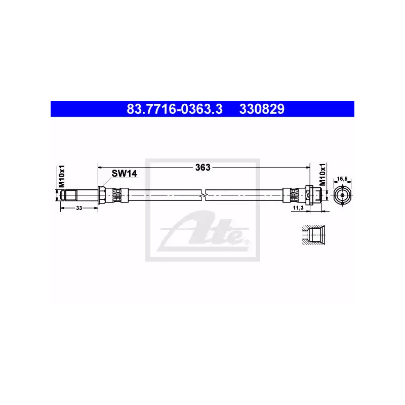 Stabdžių žarnelė  ATE 83.7716-0363.3