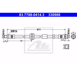 Stabdžių žarnelė  ATE 83.7788-0414.3