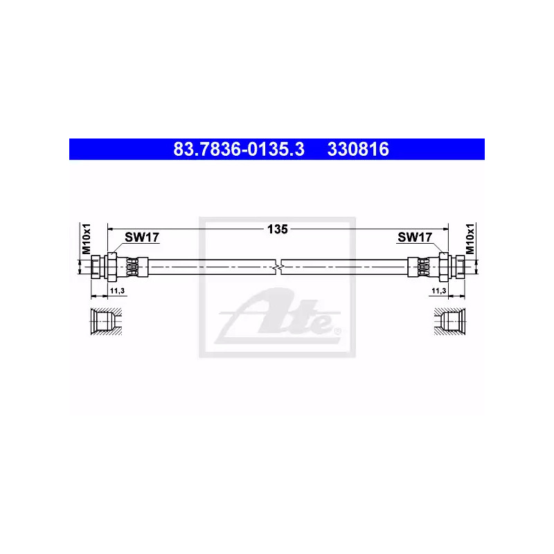 Stabdžių žarnelė  ATE 83.7836-0135.3