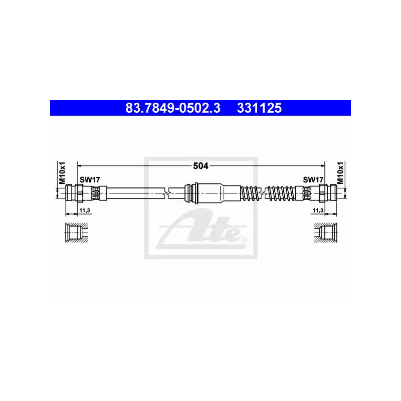 Stabdžių žarnelė  ATE 83.7849-0502.3