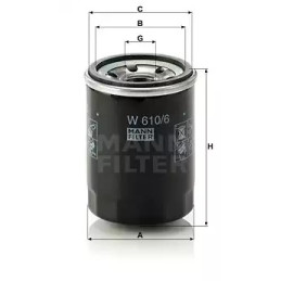 Alyvos filtras  MANN-FILTER W 610/6