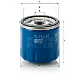 Alyvos filtras  MANN-FILTER W 712/16