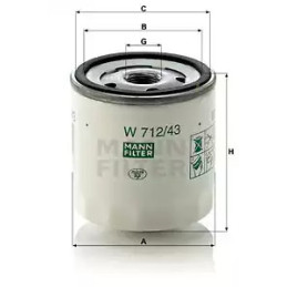 Alyvos filtras  MANN-FILTER W 712/43