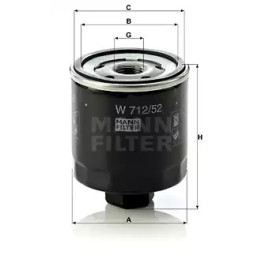 Alyvos filtras  MANN-FILTER W 712/52