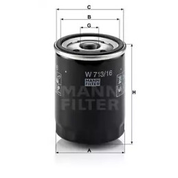 Alyvos filtras  MANN-FILTER W 713/16