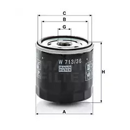 Alyvos filtras  MANN-FILTER W 713/36